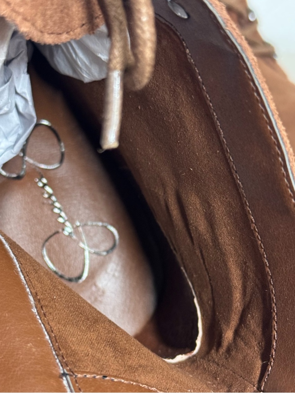 Jessica Simpson Mistah 8.5M Nut Brown Suede Heeled Chunky Platform Combat Boots - Picture 11 of 14